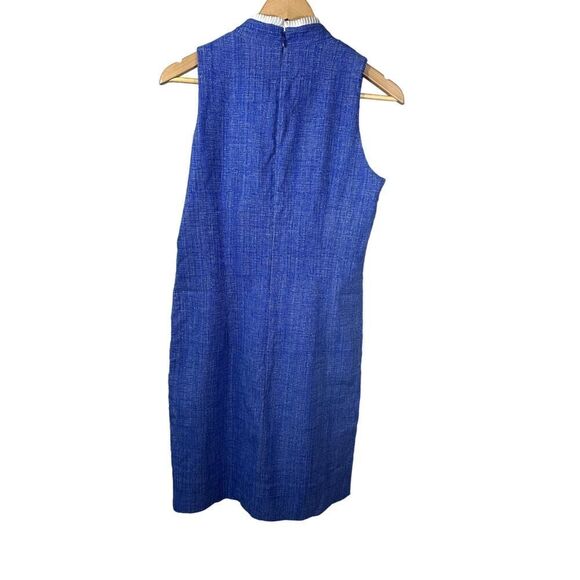 SARA CAMPBELL Women's Textured Fabric Sleeveless Sheath Dress Blue/White Size 6 - Picture 6 of 9